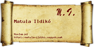 Matula Ildikó névjegykártya